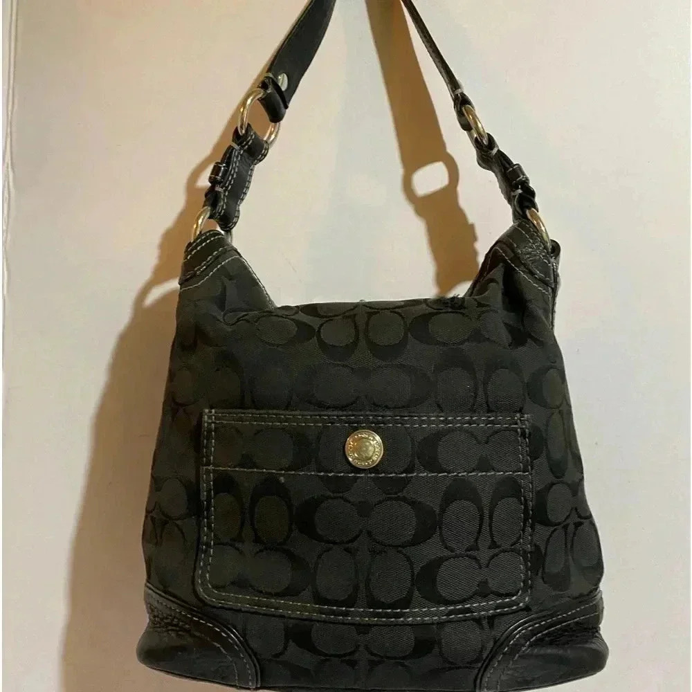 Coach CC signature canvas print satchel handbag